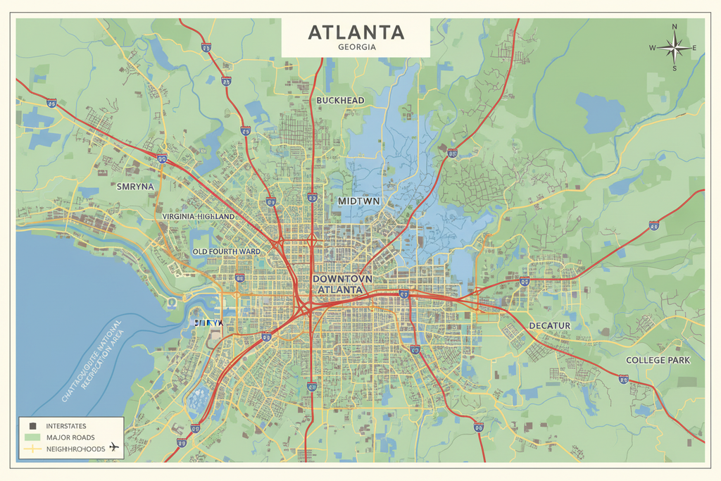 map of atlanta georgia