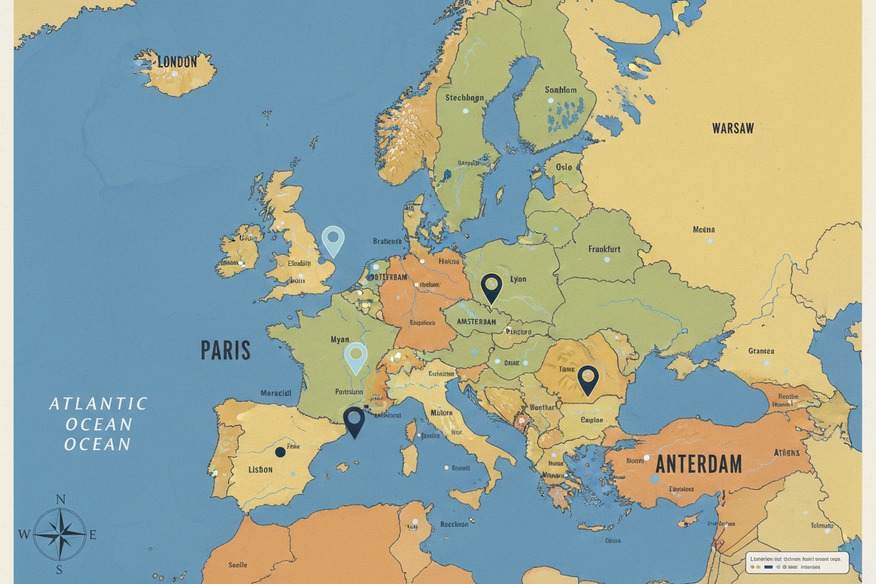 map of european cities