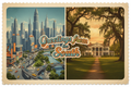 urban and southern vacation post card